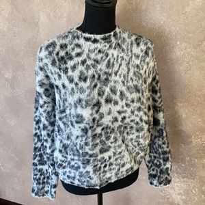 Ann Taylor fuzzy crew sweater medium